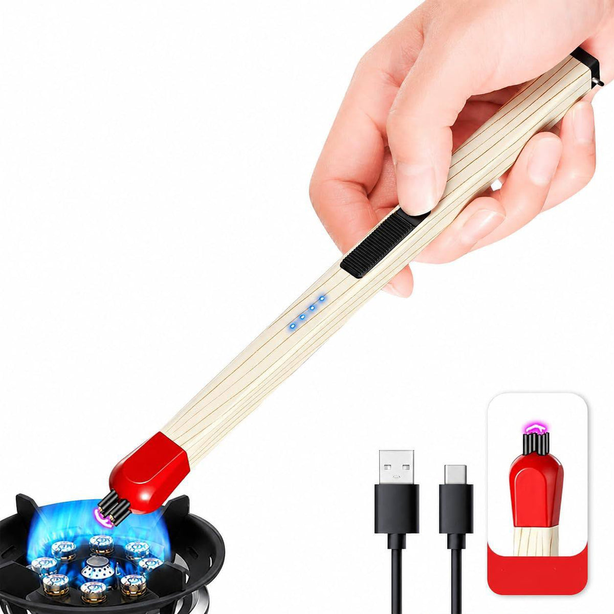 Matchstick lighter USB charging