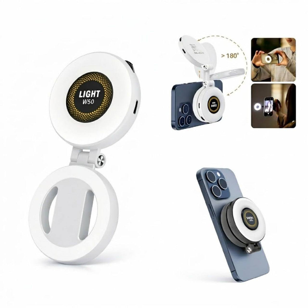 Magnetic selfie ring light
